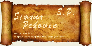 Simana Peković vizit kartica
